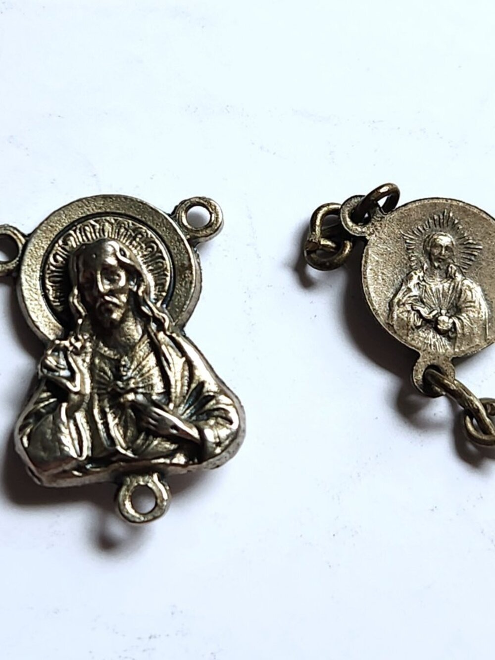 Sacred Heart of Jesus Rosary Centerpiece Lot of 2 Catholic Religious Repair Part